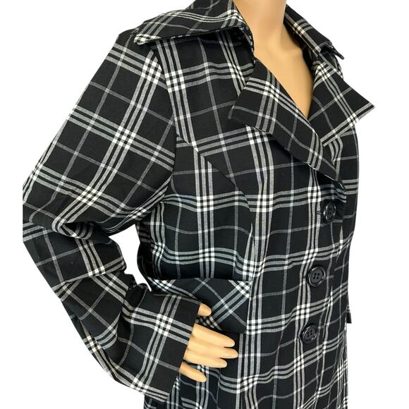 Lane Bryant Plaid Jacket Black Collared Coat Made in USA Plus Size 18 - Picture 9 of 10